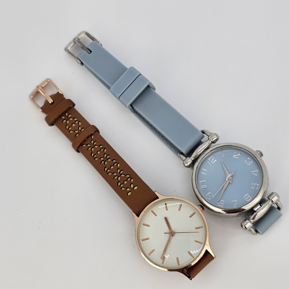 2X Women's Analog Watch 30-32MM Cream Gray‎ Dial Multicolor Bands New Battery